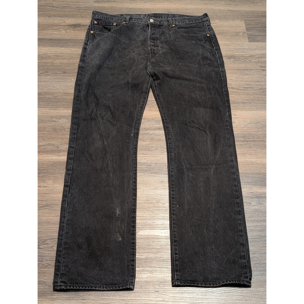Levis‎ 501 Original Fit Mens Jeans W38 L34 Faded Black Straight Leg Button Fly